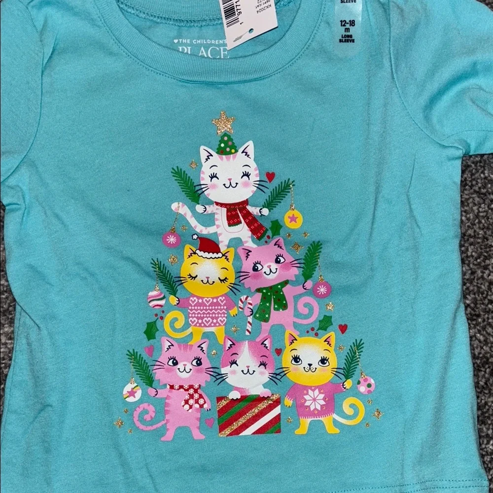 The Children's Place 5 long sleeve winter themed shirts in size 12-18 months